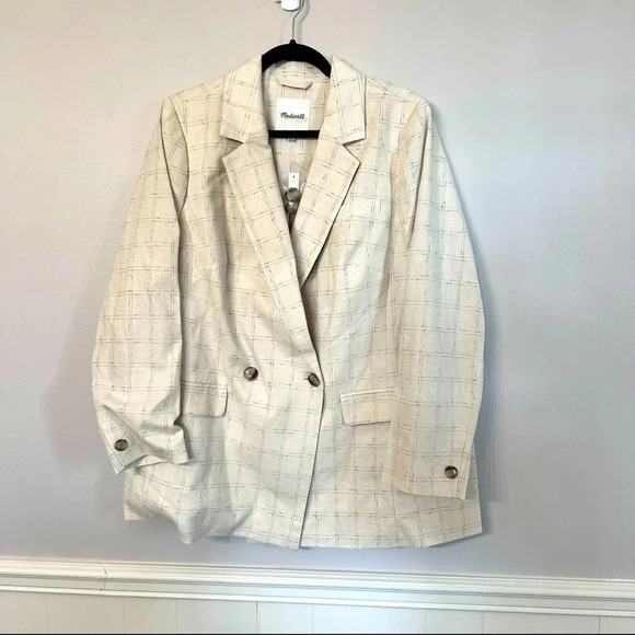 Madewell The Plus Caldwell Double Breasted Blazer in Ghent Plaid Size 1X NWT - Picture 2 of 16